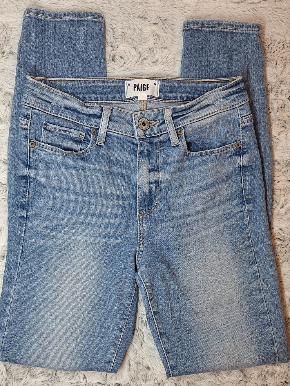 PAIGE Hoxton Ankle Ultra Skinny Jeans High Rise Light Wash Soto 1767C36-6020